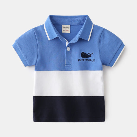 Boys Color Block Embroidered Polo