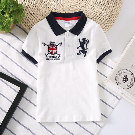 Boys Lion Embroidered Polo