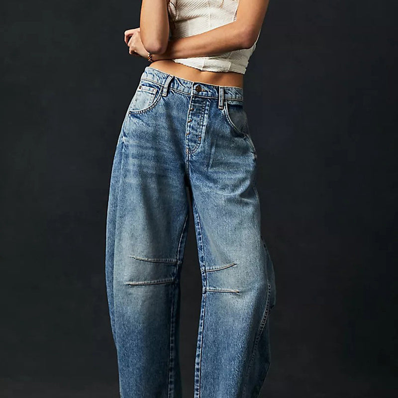 Baggy Wide-Leg Denim Jeans for Women