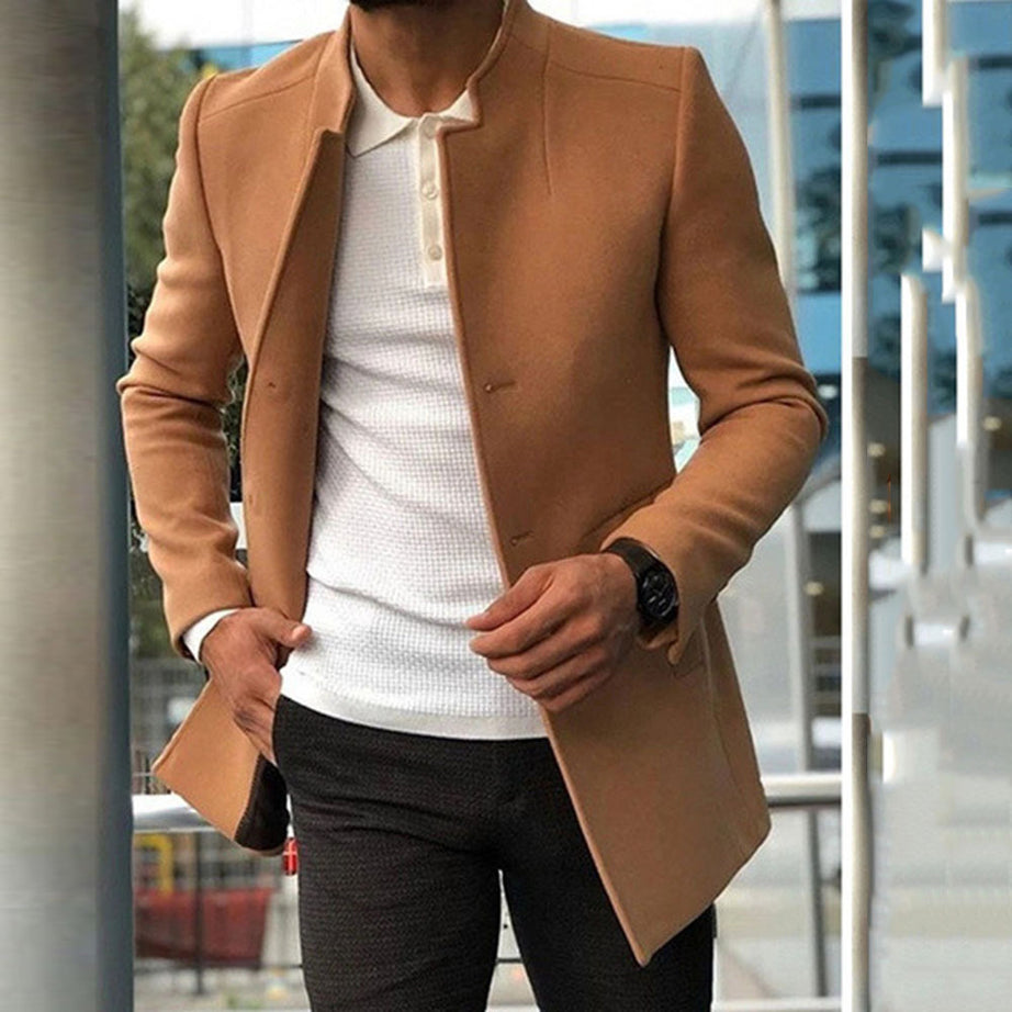 Suede Slim Fit Coat Jacket for Men